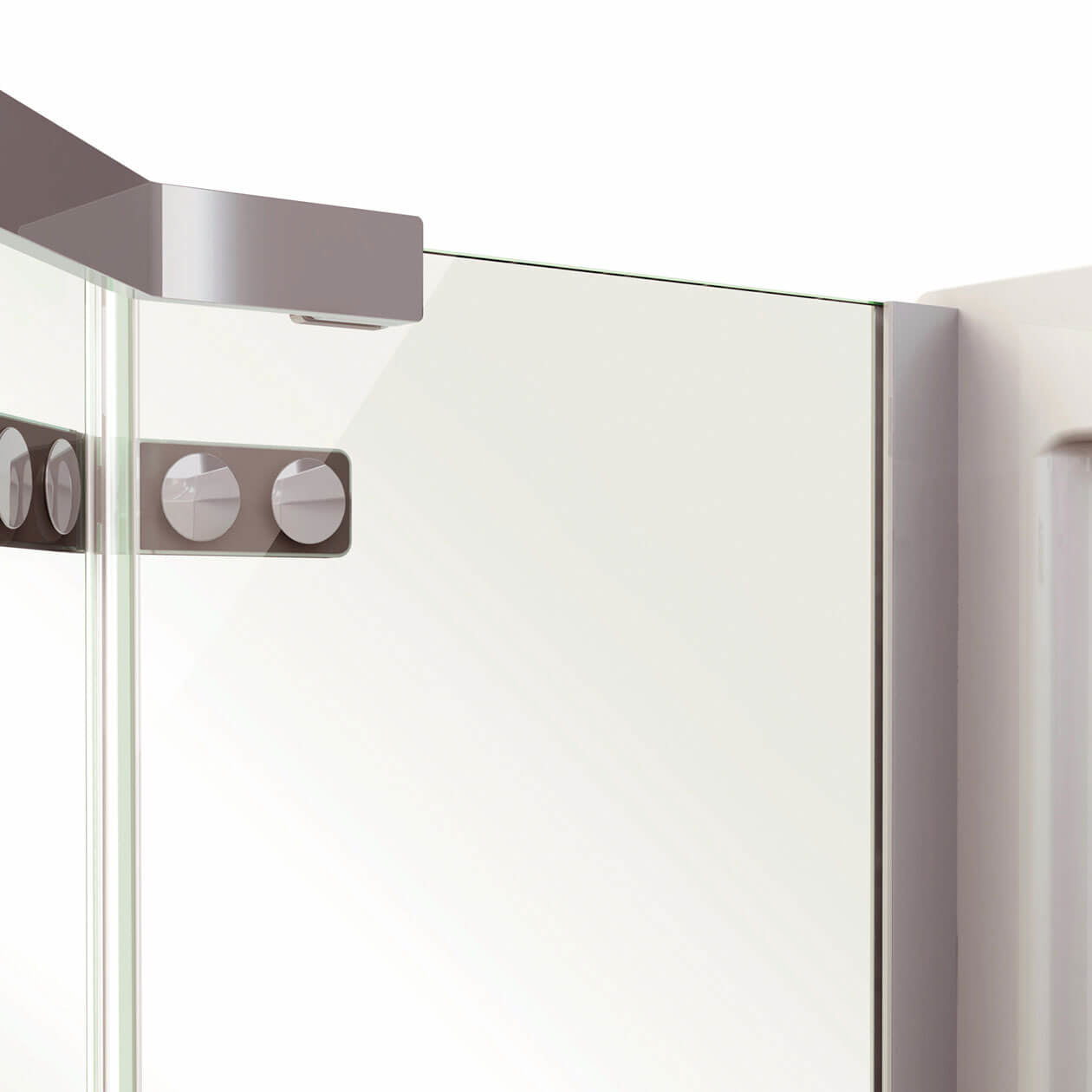 Link Curve Rectangular 42 x 34 x 75 in. 8mm Pivot Shower Door for Corner Installation with Clear glass in Chrome