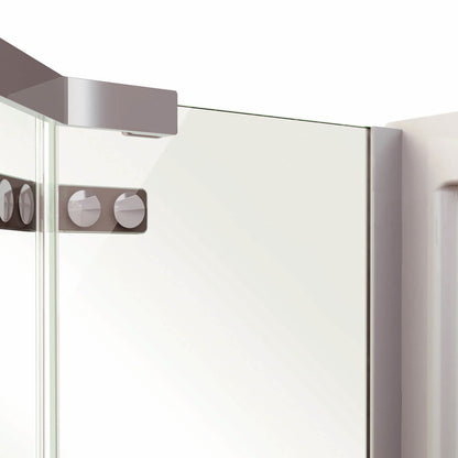 Link Curve Rectangular 42 x 34 x 75 in. 8mm Pivot Shower Door for Corner Installation with Clear glass in Chrome