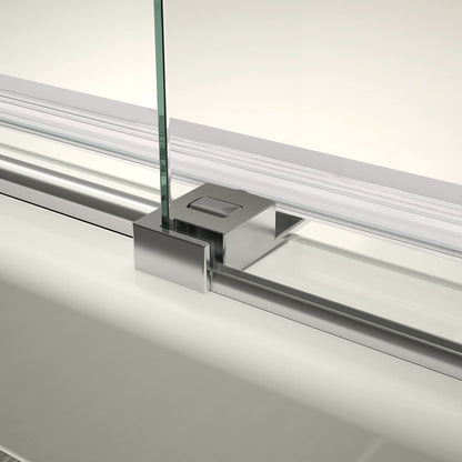 Halo Pro 60 x 32 x 78 3/4 in. 8mm Sliding Shower Door with Towel Bar for Corner Installation with Clear glass in Chrome