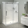 Halo Pro 60 x 32 x 78 3/4 in. 8mm Sliding Shower Door with Towel Bar for Corner Installation with Clear glass in Chrome