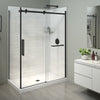Halo Pro 60 x 32 x 78 3/4 in. 8mm Sliding Shower Door with Towel Bar for Corner Installation with Clear glass in Chrome