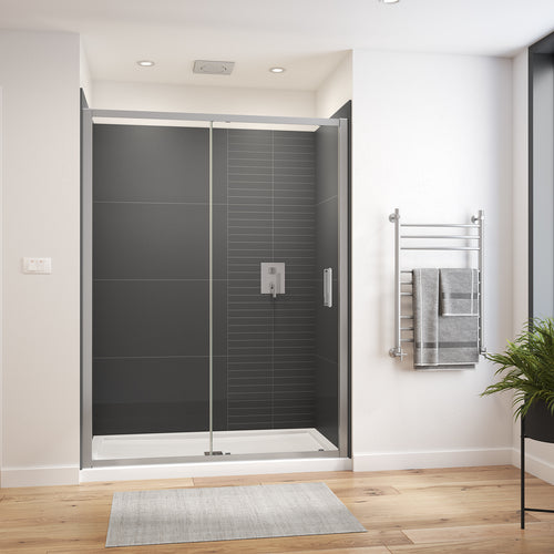 Connect Pro 57-58 ½ x 76 in. 6mm Sliding Shower Door for Alcove Installation with Clear glass in Chrome