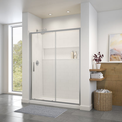 Connect 57-58 ½ x 72 in. 6mm Sliding Shower Door for Alcove Installation with Clear glass in Chrome