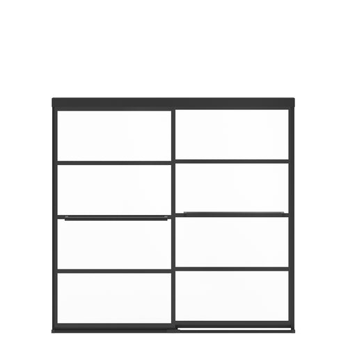 Incognito 57 Shaker 56-59 x 56 3/4 in. 8mm Bypass Tub Door for Alcove Installation with Shaker glass in Matte Black