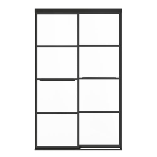 Incognito 76 Shaker 44-47 x 76 in. 8mm Bypass Shower Door for Alcove Installation with Shaker glass in Matte Black