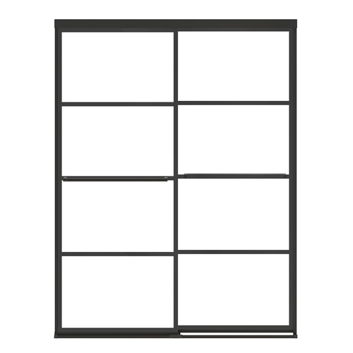 Incognito 76 Shaker 56-59 x 76 in. 8mm Bypass Shower Door for Alcove Installation with Shaker glass in Matte Black