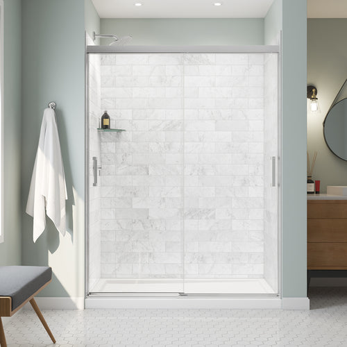 Incognito 76 56-59 x 76 in. 8mm Bypass Shower Door for Alcove Installation with Clear glass in Chrome