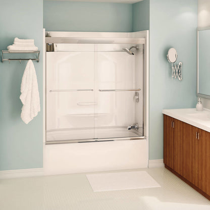 Aura 55-59 x 57 in. 6 mm Sliding Tub Door for Alcove Installation with Clear glass in Chrome