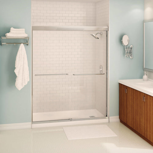 Aura 55-59 x 71 in. 6 mm Sliding Shower Door for Alcove Installation with Clear glass in Chrome