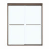 Aura 55-59 x 71 in. 6 mm Sliding Shower Door for Alcove Installation with Clear glass in Chrome