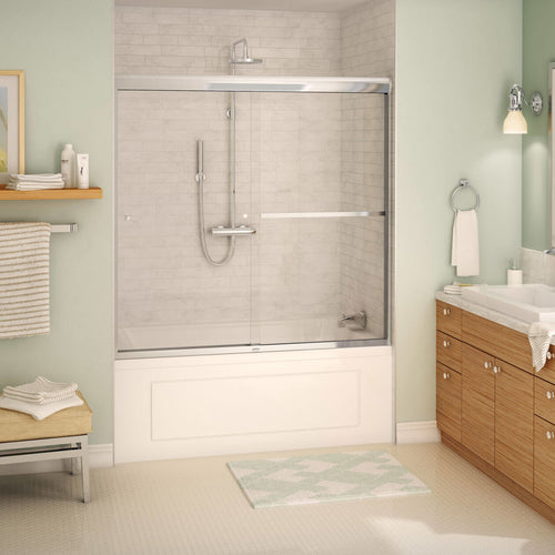 Aura SC 55-59 in. x 57 in. 8 mm Bypass Tub Door for Alcove Installation with Clear glass in Chrome