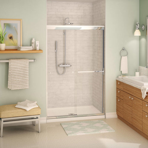 Aura SC 43-47 in. x 71 in. 8 mm Bypass Shower Door for Alcove Installation with Clear glass in Chrome