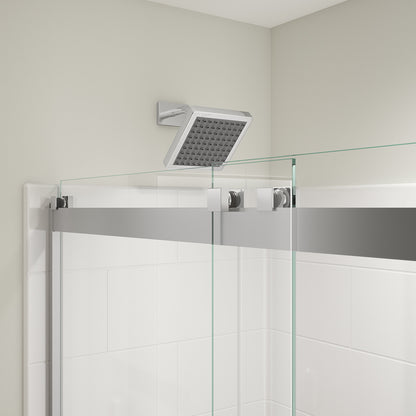 Revelation Square 44-47 x 70 ½-73 in. 6 mm Bypass Shower Door for Alcove Installation with Clear glass in Chrome