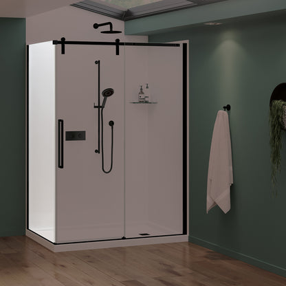 Nebula Return Panel for 36 in. Base with Clear glass in Chrome
