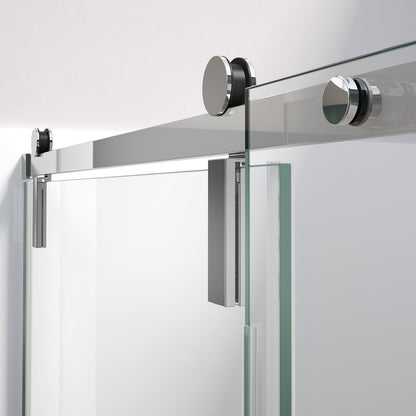 Nebula 56 ½-58 ½ x 78 ¾ in. 8mm Sliding Shower Door for Alcove Installation with Clear glass in Chrome