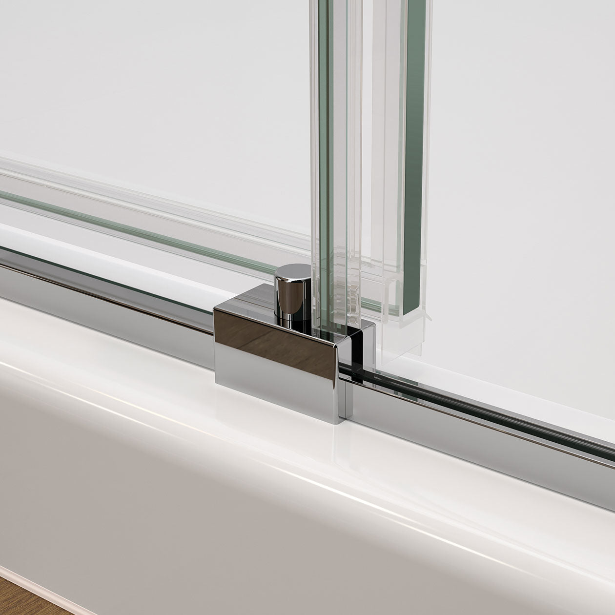Nebula 56 ½-58 ½ x 78 ¾ in. 8mm Sliding Shower Door for Alcove Installation with Clear glass in Chrome