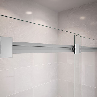 Duel 56-59 x 55 ½-59 in. 8 mm Bypass Tub Door for Alcove Installation with Clear glass in Chrome