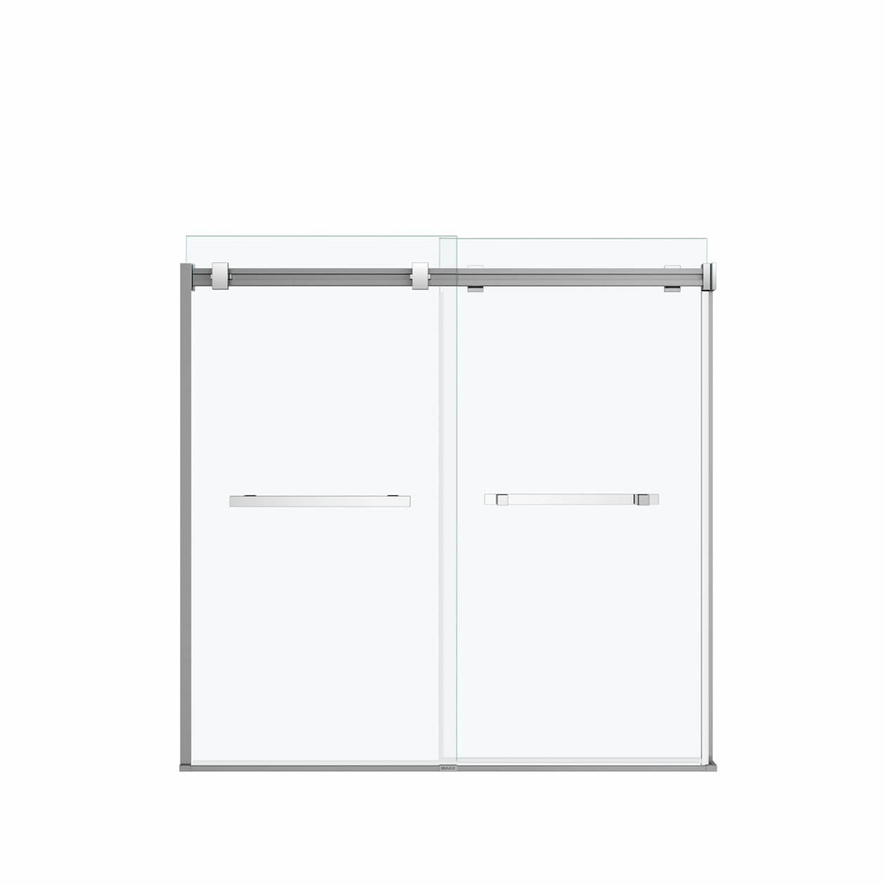 Duel 56-59 x 55 ½-59 in. 8 mm Bypass Tub Door for Alcove Installation with Clear glass in Chrome