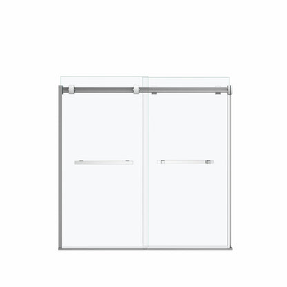 Duel 56-59 x 55 ½-59 in. 8 mm Bypass Tub Door for Alcove Installation with Clear glass in Chrome