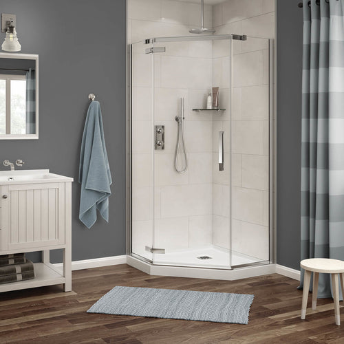 Link Neo-angle 38 x 38 x 75 in. 8mm Pivot Shower Door for Corner Installation with Clear glass in Chrome
