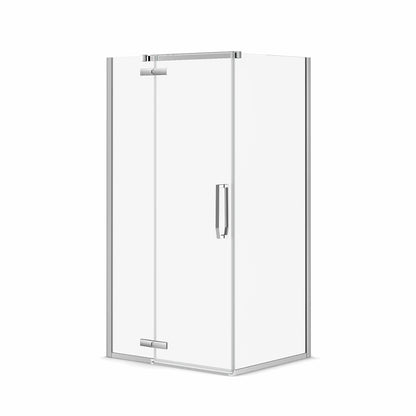 Link Rectangular 42 x 34 x 75 in. 8mm Pivot Shower Door for Corner Installation with Clear glass in Chrome