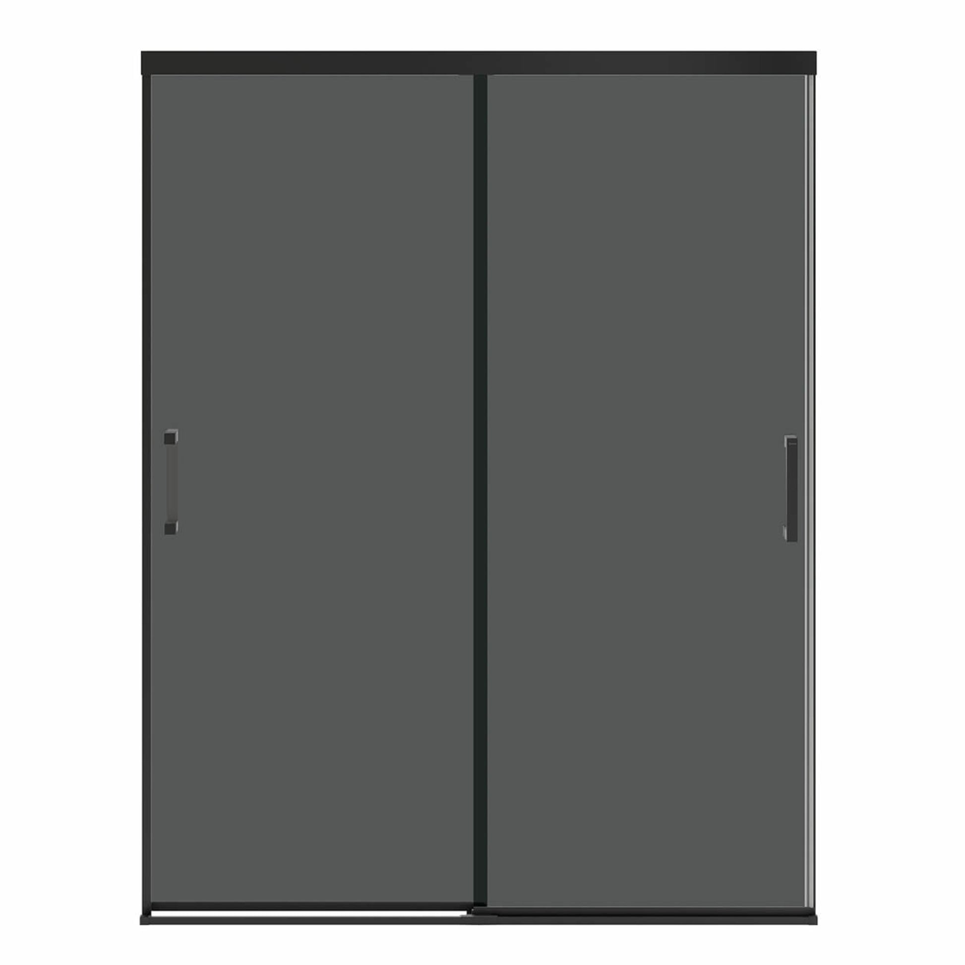Incognito 76 Smoke 56-59 x 76 in. 8mm Bypass Shower Door for Alcove Installation with Dark Smoke glass in Matte Black