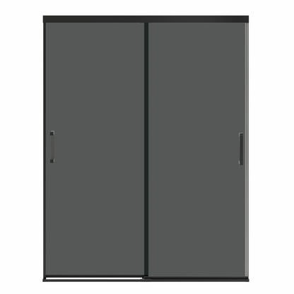 Incognito 76 Smoke 56-59 x 76 in. 8mm Bypass Shower Door for Alcove Installation with Dark Smoke glass in Matte Black