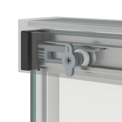 Incognito 76 Smoke 56-59 x 76 in. 8mm Bypass Shower Door for Alcove Installation with Dark Smoke glass in Matte Black