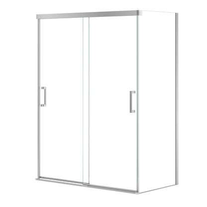 Incognito 76 Return Panel for 32 in. Base with Clear glass in Chrome