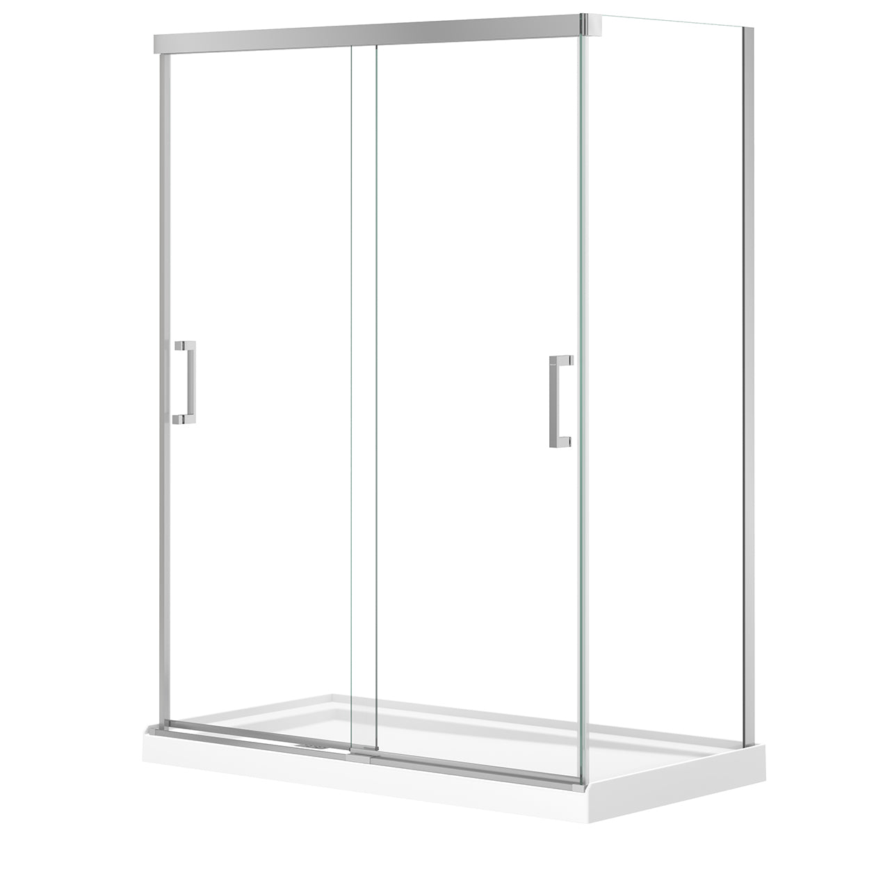 Incognito 76 Return Panel for 32 in. Base with Clear glass in Chrome