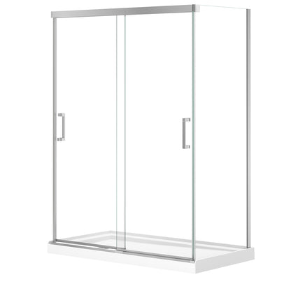 Incognito 76 Return Panel for 32 in. Base with Clear glass in Chrome