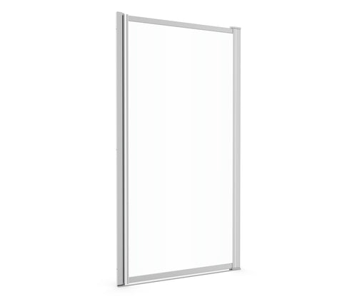 Pivolok Deluxe 32 ½-37 x 64 ½ in. Pivot Shower Door for Alcove Installation with Clear glass in Chrome