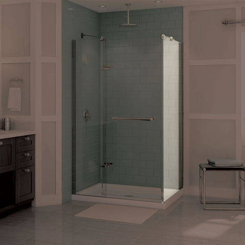 Reveal 71 Return Panel for 36 in. Base with Clear glass in Chrome