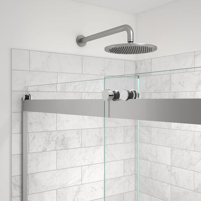 Revelation Round 56-59 in. x 70 ½-73 in. 6 mm Bypass Shower Door for Alcove Installation with Clear glass in Chrome