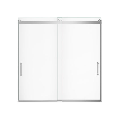 Revelation Round 56-59 x 56 ¾-59 ¼ in. 8mm Bypass Tub Door for Alcove Installation with Clear glass in Chrome