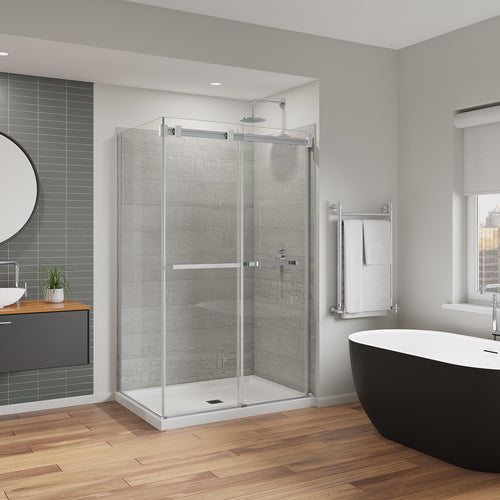 Duel Alto 44-47 X 78 in. 8mm Bypass Shower Door for Alcove Installation with GlassShield® glass in Chrome