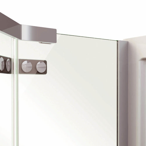 Link Curve Neo-angle 40 x 40 x 75 in. 8mm Pivot Shower Door for Corner Installation with Clear glass in Chrome
