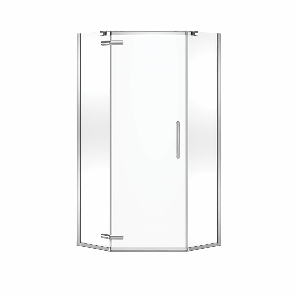 Link Curve Neo-angle 40 x 40 x 75 in. 8mm Pivot Shower Door for Corner Installation with Clear glass in Chrome