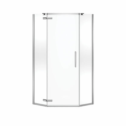 Link Curve Neo-angle 40 x 40 x 75 in. 8mm Pivot Shower Door for Corner Installation with Clear glass in Chrome