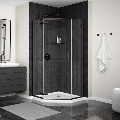 Link Curve Neo-angle 40 x 40 x 75 in. 8mm Pivot Shower Door for Corner Installation with Clear glass in Chrome
