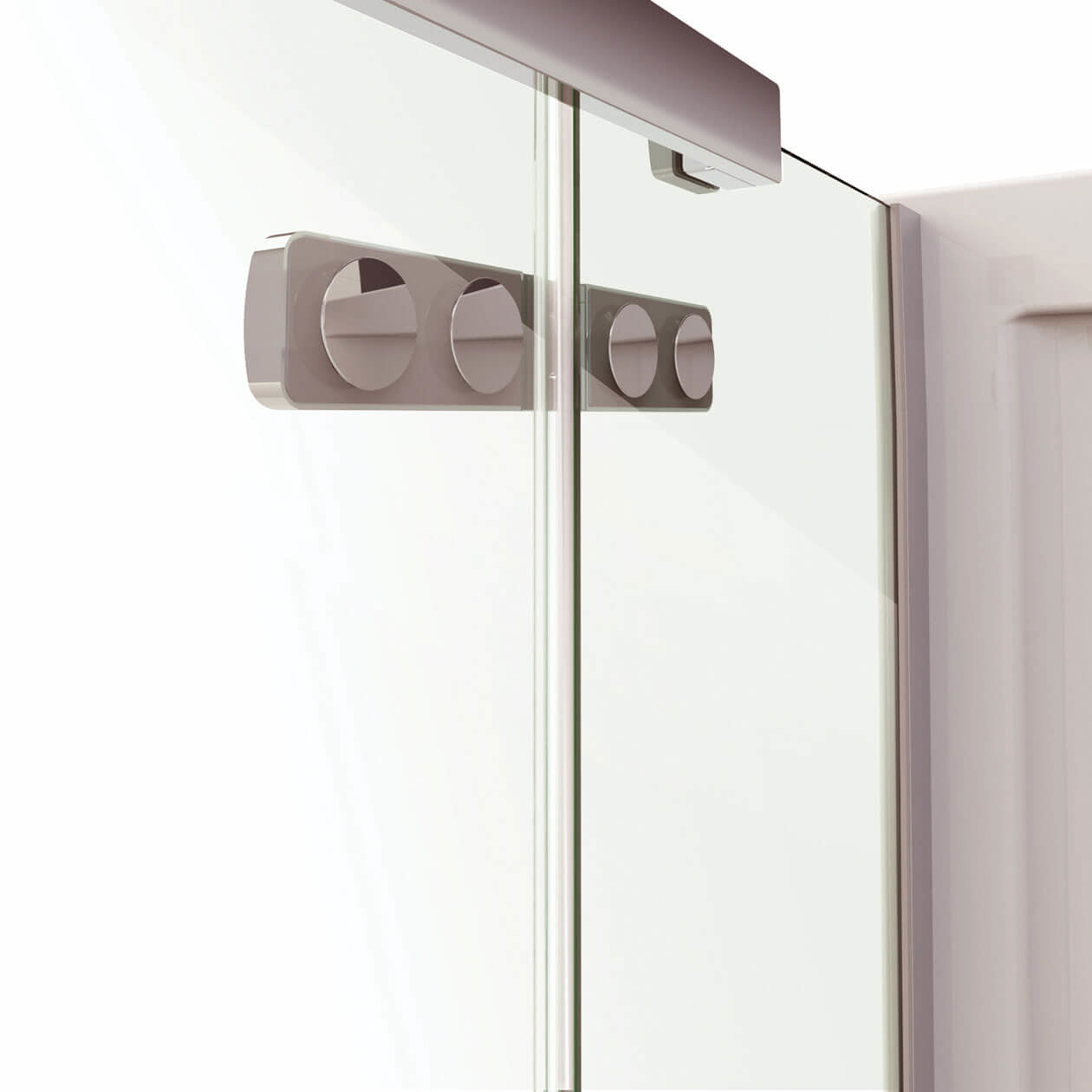 Hana Rectangular 42 x 34 x 75 in. 8mm Pivot Shower Door for Corner Installation with Clear glass in Chrome