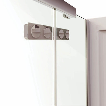Hana Rectangular 42 x 34 x 75 in. 8mm Pivot Shower Door for Corner Installation with Clear glass in Chrome