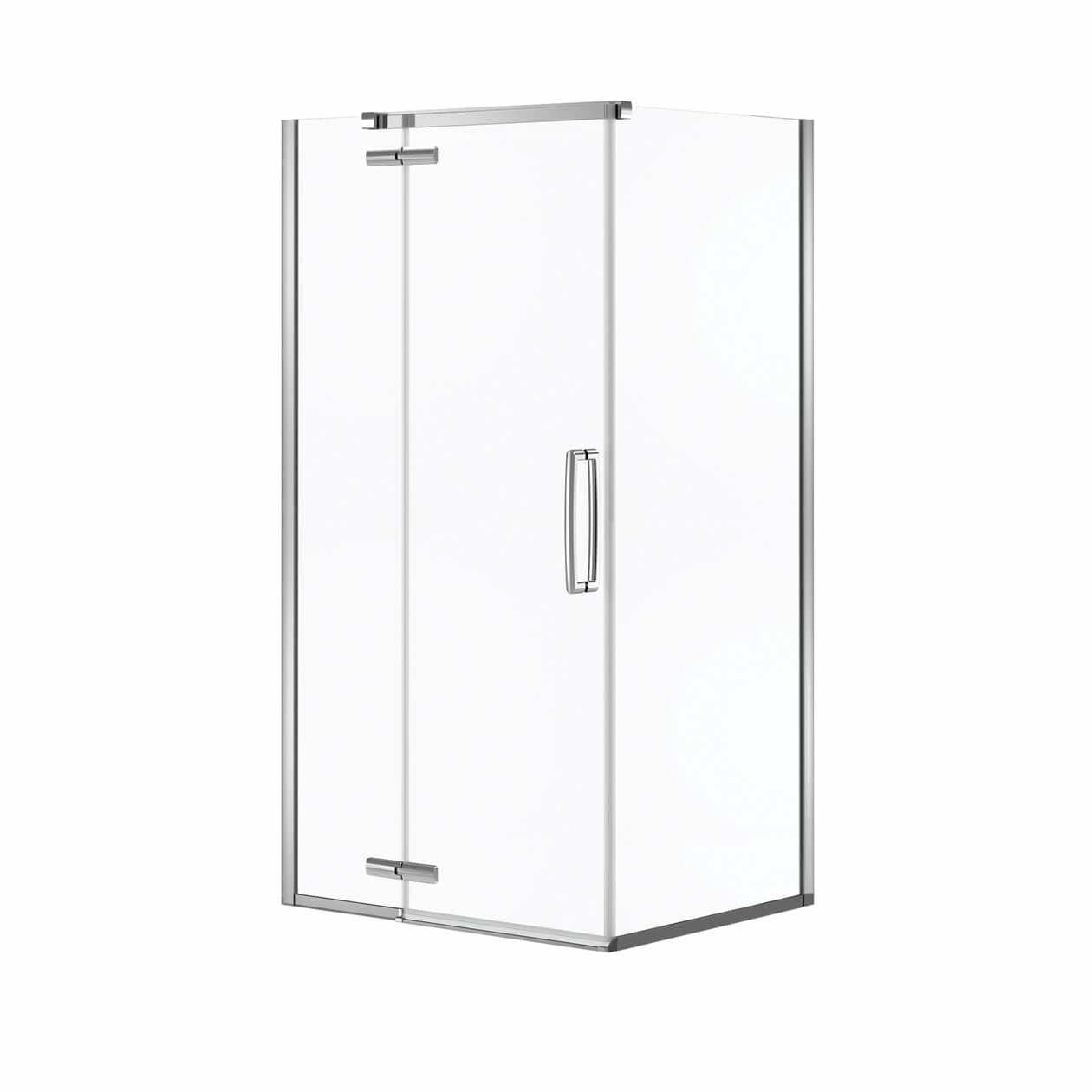 Hana Rectangular 42 x 34 x 75 in. 8mm Pivot Shower Door for Corner Installation with Clear glass in Chrome