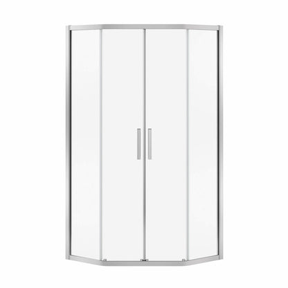 Radia Neo-angle 36 x 36 x 71 ½ in. 6 mm Sliding Shower Door for Corner Installation with Clear glass in Chrome