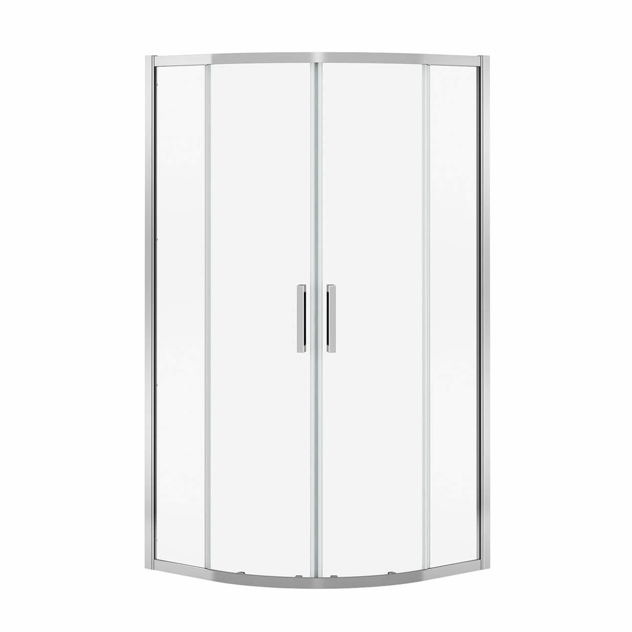 Radia Neo-round 32 x 32 x 71 ½ in. 6 mm Sliding Shower Door for Corner Installation with Clear glass in Chrome