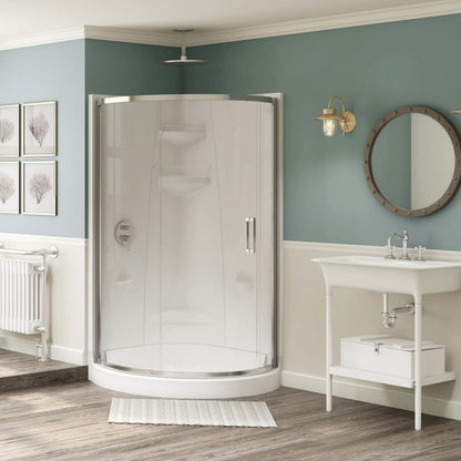 Radia Round 36 x 36 x 71 ½ in. 6 mm Sliding Shower Door for Corner Installation with Clear glass in Chrome