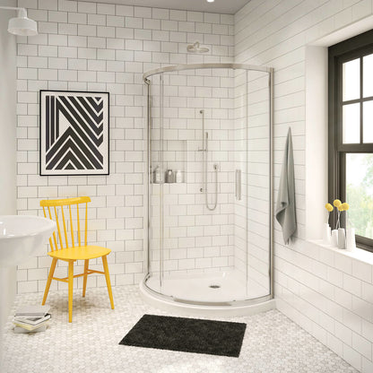 Radia Round 36 x 36 x 71 ½ in. 6 mm Sliding Shower Door for Corner Installation with Clear glass in Chrome