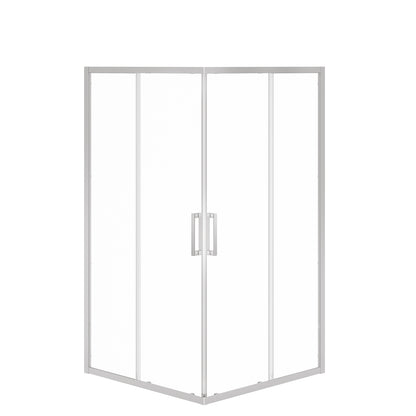Radia Square 42 x 42 x 71 ½ in. 6 mm Sliding Shower Door for Corner Installation with Clear Glass in Chrome