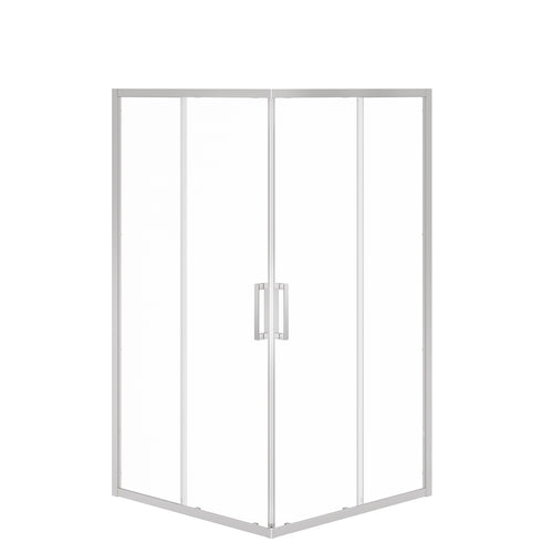 Radia Square 42 x 42 x 71 ½ in. 6 mm Sliding Shower Door for Corner Installation with Clear Glass in Chrome