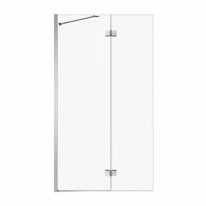 Edge Duo 42 x 75 in. 8 mm Pivot Shower Screen for Alcove Installation with Clear glass in Chrome